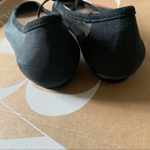 NEW ZARA BLACK MESH SUEDE POINTY BALLET HEEL FLATS - Picture 5 of 7